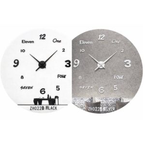 Reloj de Pared 3D en colores negro mate y plateado espejo