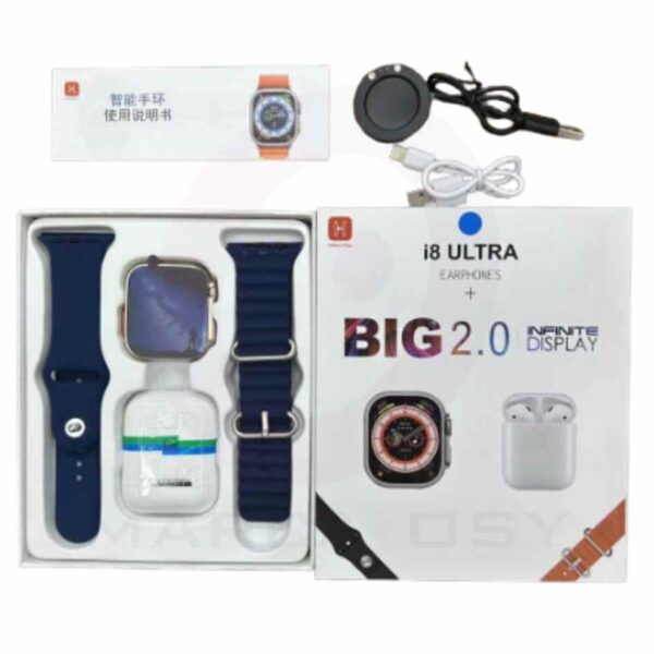 i8 Ultra smartwatch 5.0 TWS auriculares azul