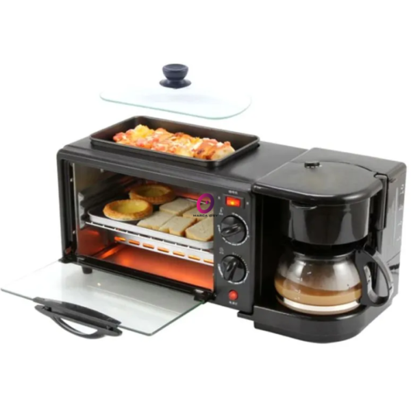 Horno 3 en 1 maquina de desayuno sarten cafetera mini horno