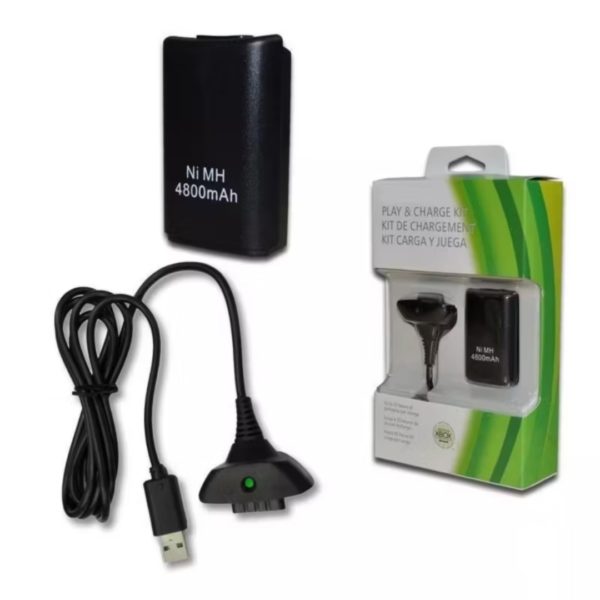 Kit Carga Y Juega Para Xbox 360 + 4800 Ni-Mh