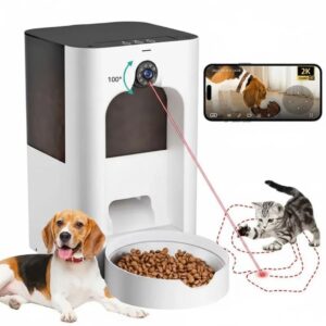 dispensador de comida inteligente con cámara 2k y puntero láser para mascotas