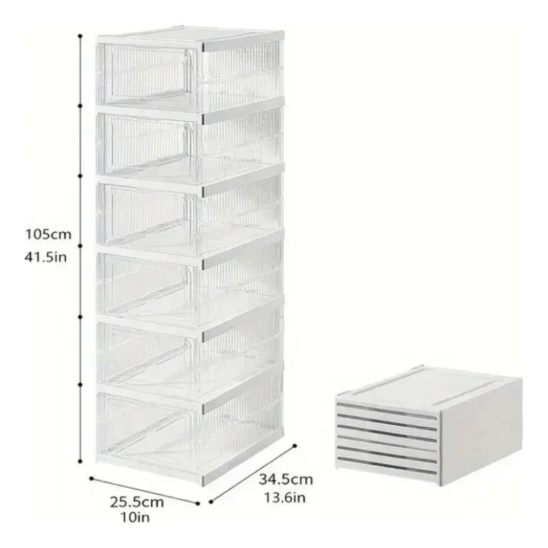 Dimensiones y pasos de armado del Zapatero Organizador Plegable