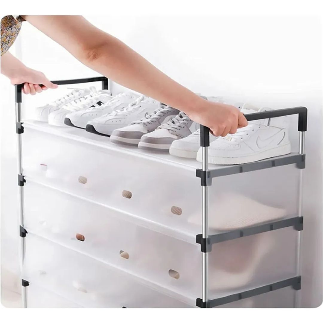 Capacidad superior zapatero metálico 6 niveles organizador de zapatos