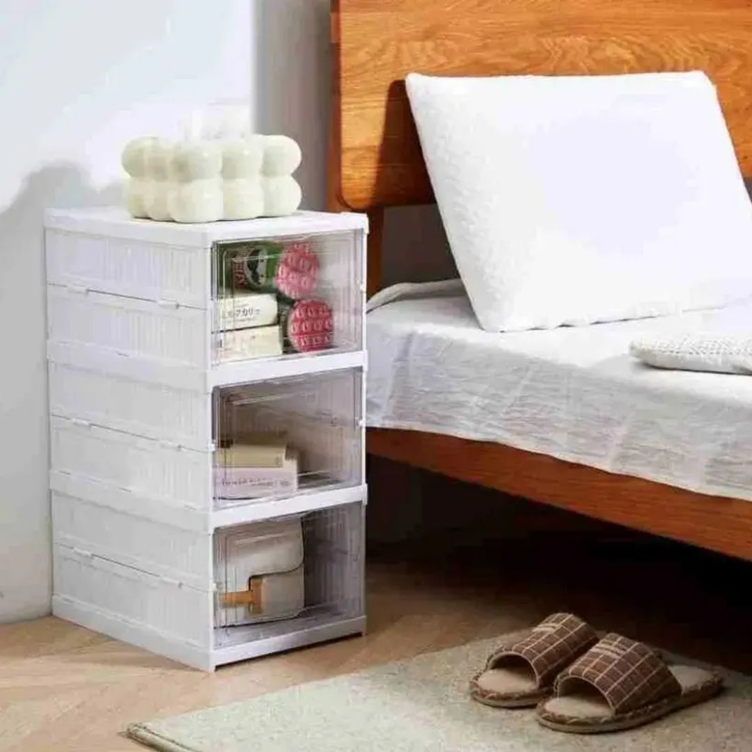 Puertas transparentes del Zapatero Organizador Plegable con calzado
