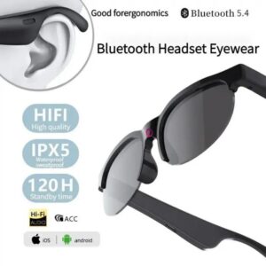 Gafas Inteligentes AI con Bluetooth 5.4, lentes polarizados y diseño ergonómico de audio abierto para deporte.